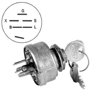 Interruttore avviamento 6 poli 2 posizioni con chiave adattabile Murray 92377MA